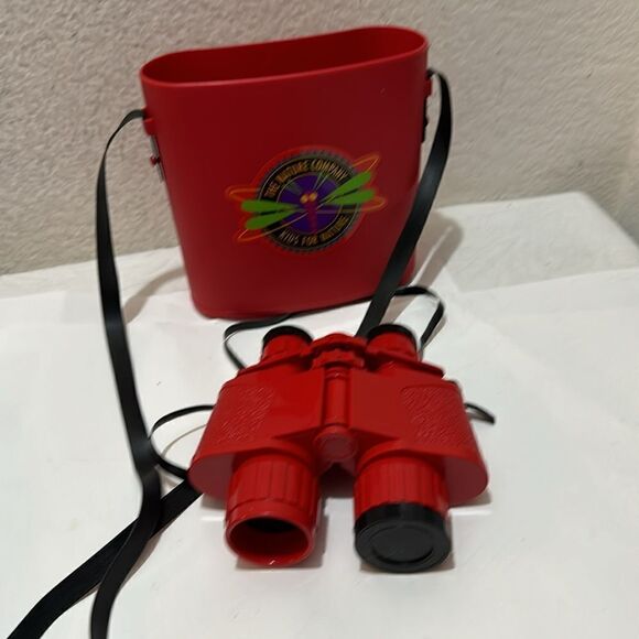 The Nature Company Red Binoculars Kids for Nature Science Birds & Case Italy G5 - Picture 2 of 5